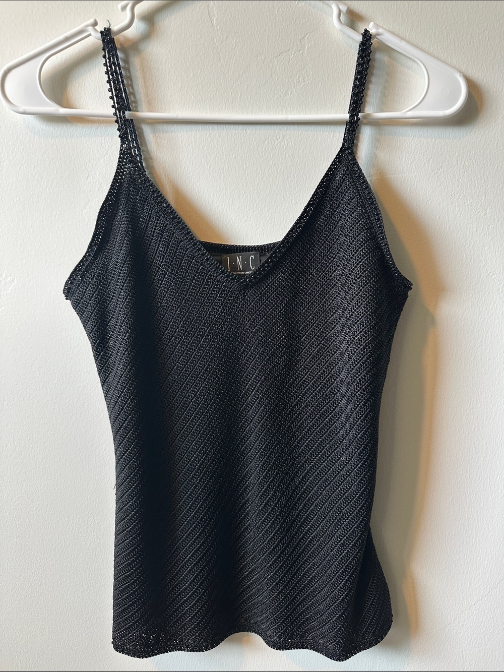 INC International Concepts Black V-Neck Cami